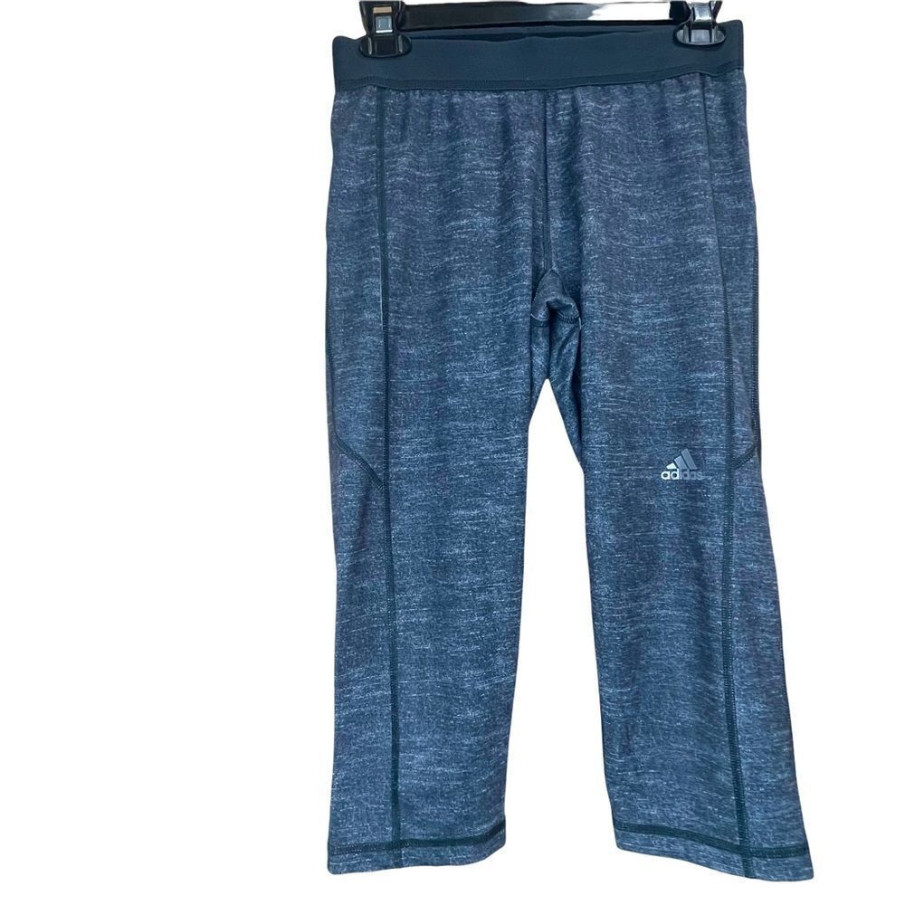 Adidas Techfit Medium Compression Climate Capri Cropped Gray & Black Leggings M
